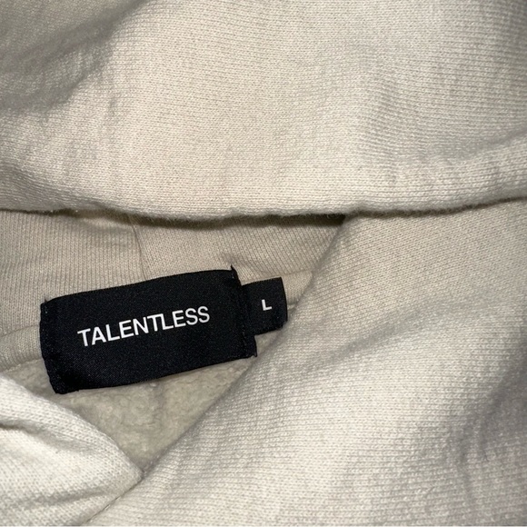 NWOT TALENTLESS Men’s Circle Logo Embroidered Hoodie Unisex size Large - Picture 5 of 8